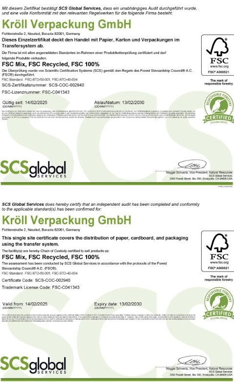 FSC® Zertifikat