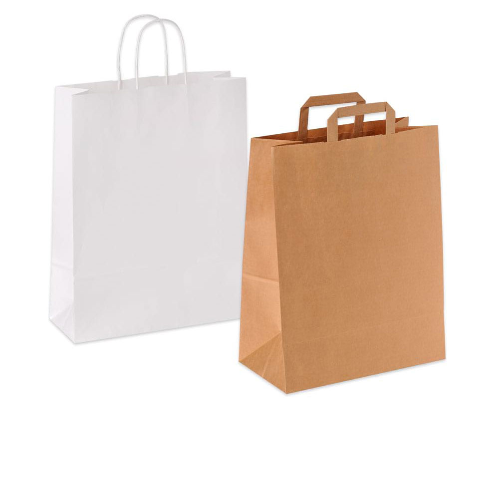 Produkte aus recyceltem Papier braun oder weiß