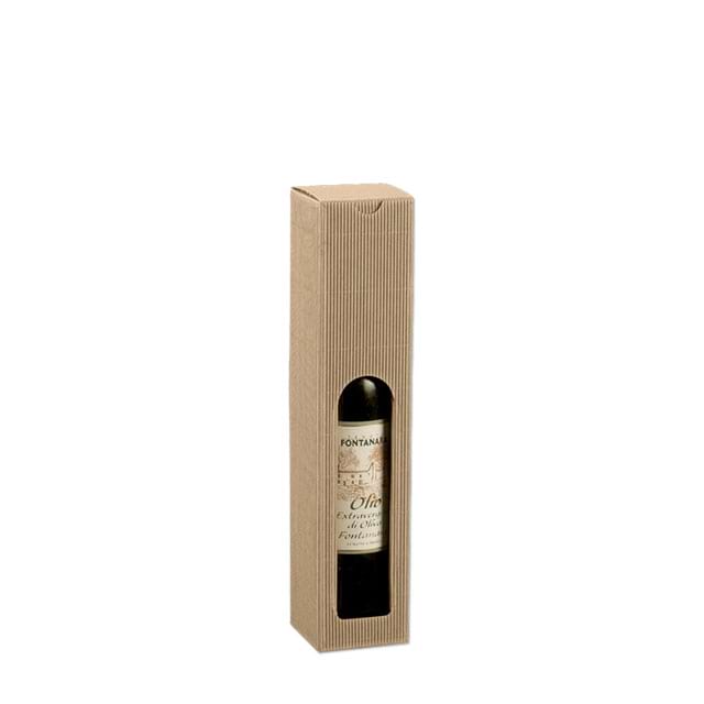 Flaschenkartons Petit Onda Avana mit Sichtfenster, z.B. für 1 Olivenölflasche