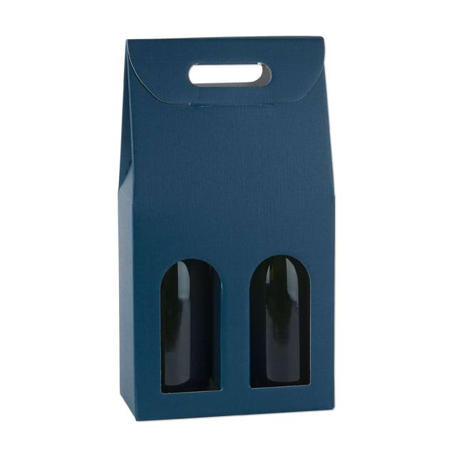 Flaschentragekartons Fibra Blu, für 2 Flaschen