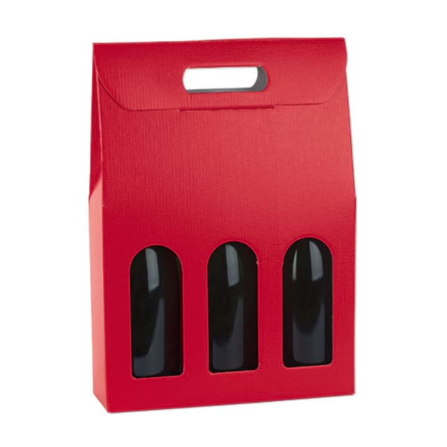 Flaschentragekartons Fibra Rosso, für 3 Flaschen