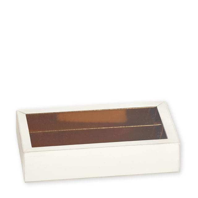 Pralinenschachteln Quadretto Fibra Bianco/Oro