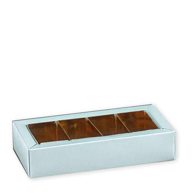 Pralinenschachteln Quadretto Lino Azzurro