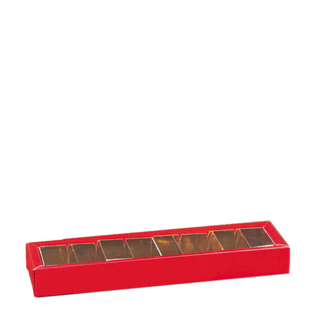 Pralinenschachteln Quadretto Lino Rosso