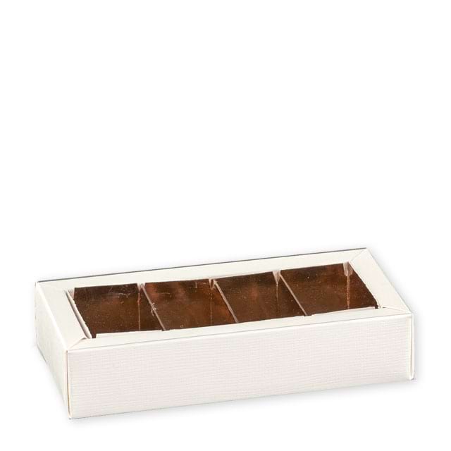 Pralinenschachteln Quadretto Seta Bianco