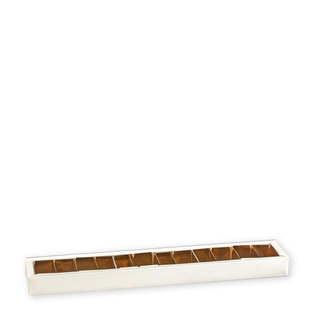Pralinenschachteln Seta Bianco mit Klarsichtschuber und , für ca. 12 Pralinen