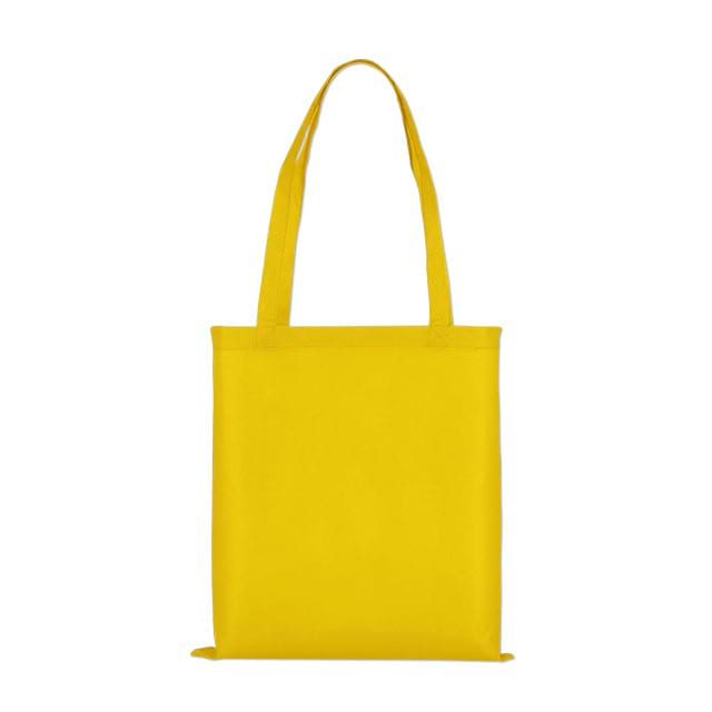 Stofftasche aus PP Non Woven Modell Montana in Gelb mit langen Henkeln