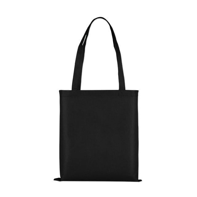 Stofftasche aus PP Non Woven Modell Montana Schwarz mit langen Henkeln