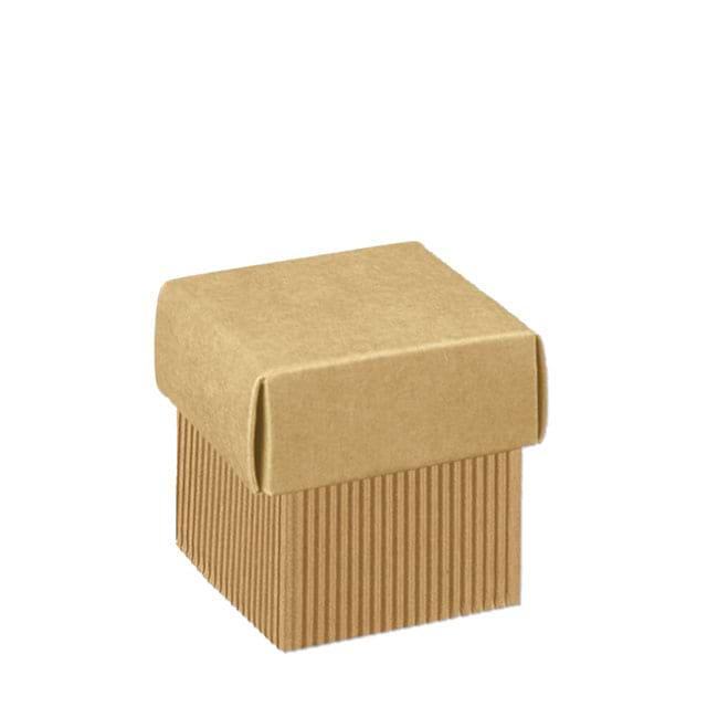 Faltschachteln Onda Avana aus offener Welle natur mit Stülpdeckel aus braun glattem Karton - Abbildung für Art.-Nr. 313-11618