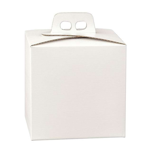 Geschenktragekartons Fibra Bianco, Modell Quadrella