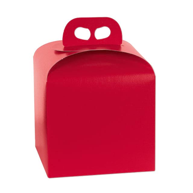Geschenktragekartons Fibra Rosso mit Fingergriff, Format 200 x 200 x 180 mm