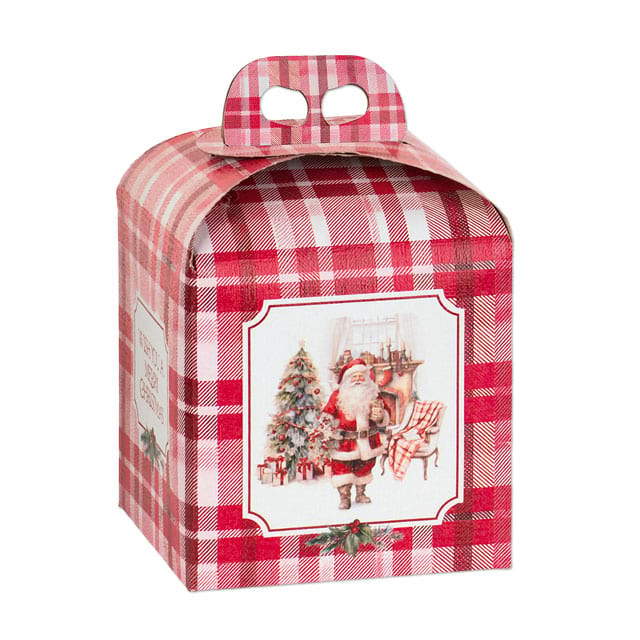 Geschenktragekartons mit Fingergriff, Motiv Santa's Home - Format 200 x 200 x 180 mm