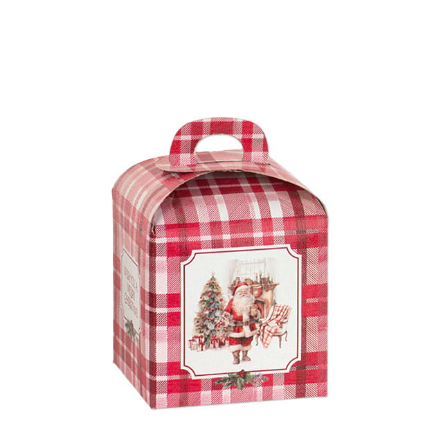 Geschenktragekartons mit Fingergriff, Motiv Santa's Home - Format 100 x 100 x 100 mm