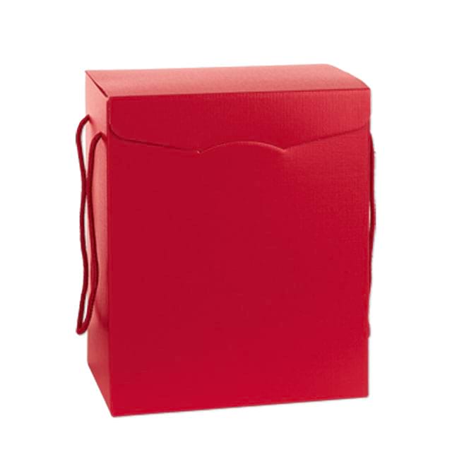 Tragekartons Segreto Fibra Rosso mit Klappdeckel und Kordeln