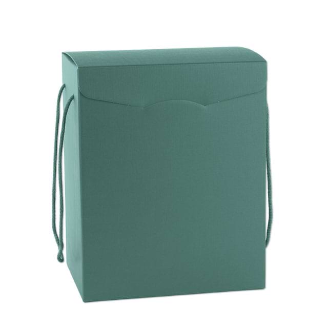 Tragekartons Segreto Fibra Verde mit Klappdeckel und Kordeln - Format 280 x 200 x 350 mm