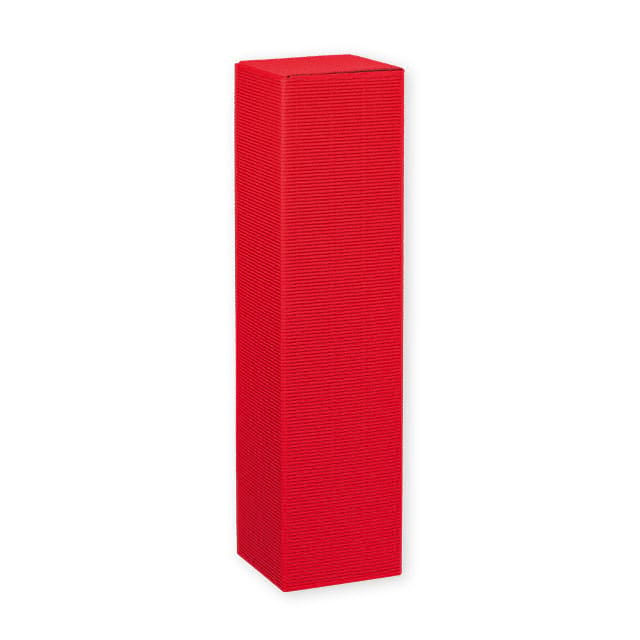 Weinfaltschachtel Welle Rot für 1 Flasche aus offener Welle mit Automatikboden (Art. 173-199)