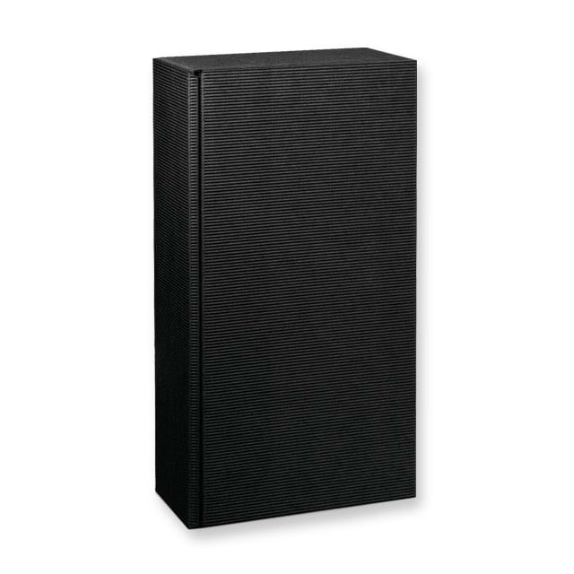 Präsentkartons Welle Schwarz für 2 Flaschen