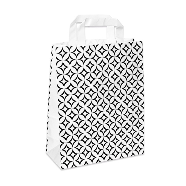 Papiertasche Modell Basic mit flachen Papierhenkeln. Ab 500 Stück mit Ihrem Logo!
