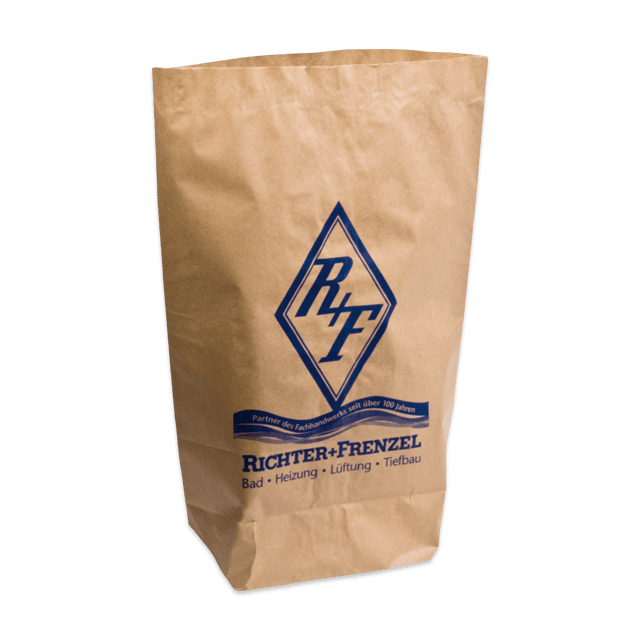Kreuzbodenbeutel aus natur-braunem Kraftpapier