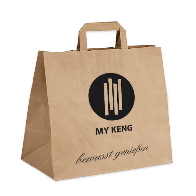 Asienladen Take Away Tasche Basic aus robustem braunem Kraftpapier