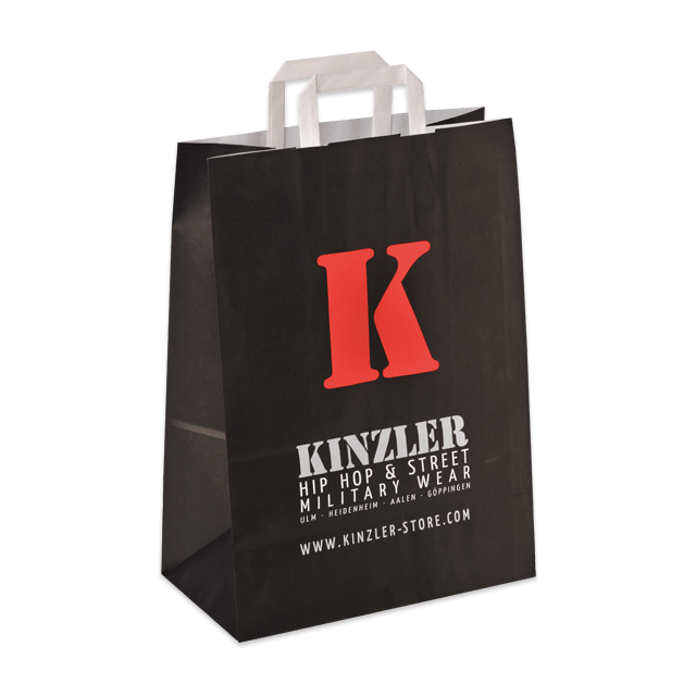 Moderne Papiertüte Basic aus 90 g/qm weißem Kraftpapier für junge Modegeschäfte