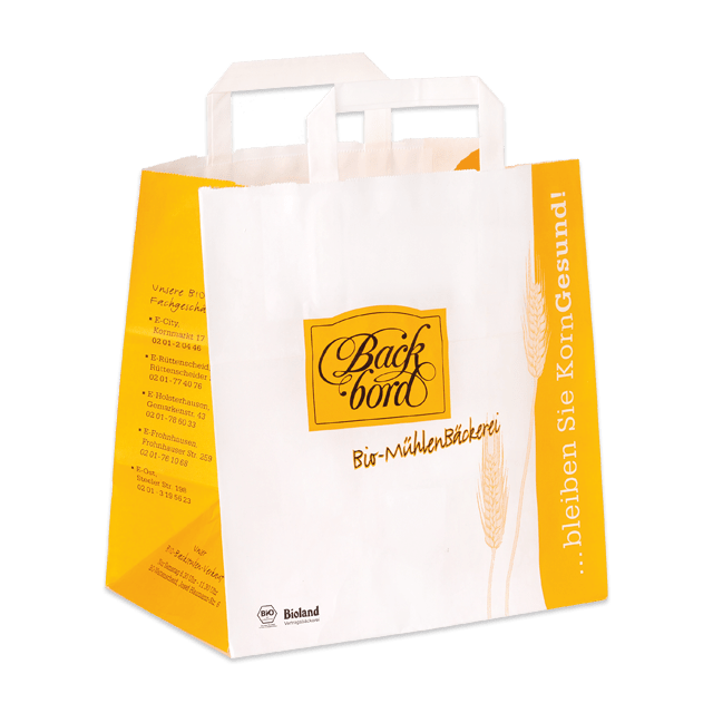 Take Away Tasche Basic mit extra tiefem Boden – ideal für Bäckereien