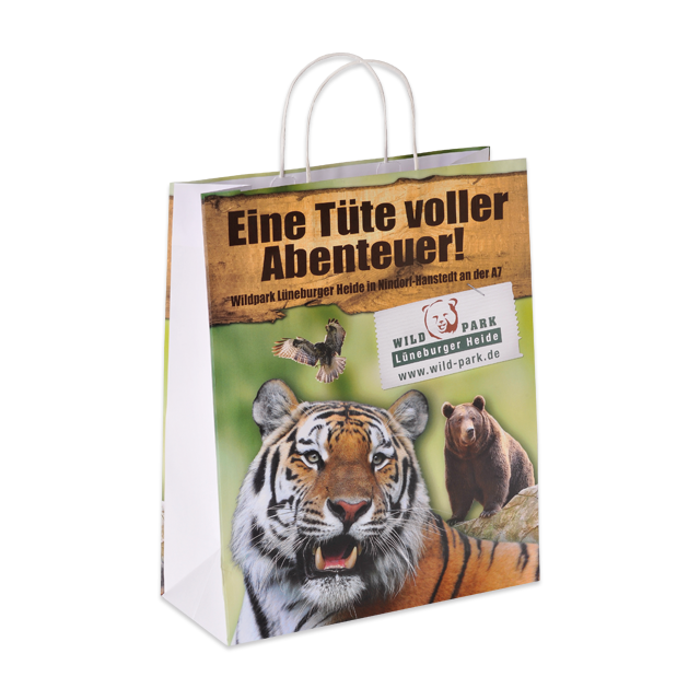 Papiertasche Torino für Erlebnisparks: 4c Druck 