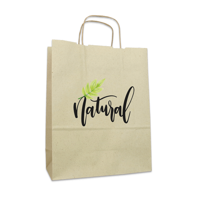 Umweltfreundliche Papiertasche Torino aus Graspapier – ideal für den Natur-Look