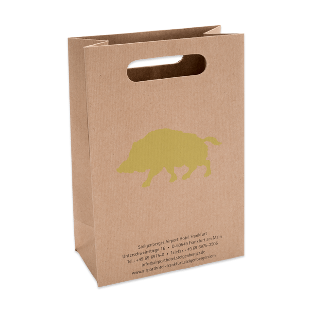 Nachhaltige Papiertasche Prestige aus naturbraunem Kraftpapier – umweltbewusste Wahl 