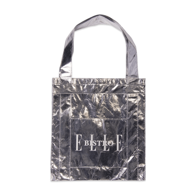 Hochwertige Permanenttasche Kansas: Silberne Alukaschierung für glänzenden Premium-Look