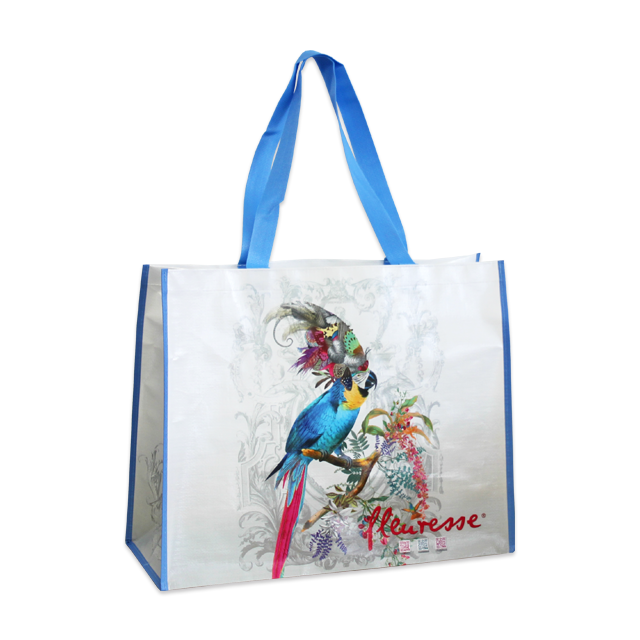 Robuste Mehrwegtasche aus Woven PE mit brillantem 5-farbigem Tiefdruck