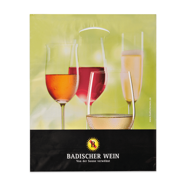 DKT-Tragetasche für Winzergenossenschaften: Brillianter Bilderdruck in 6 Farben als Plastiktasche