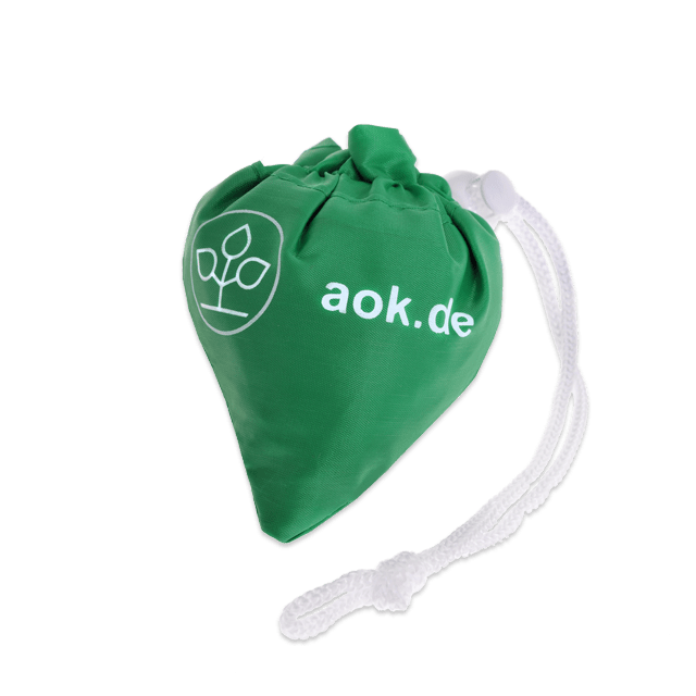 Handliche Pockettasche Alaska: Ideal für die Handtasche, Beispiel einer Kampagne für eine Krankenversicherung