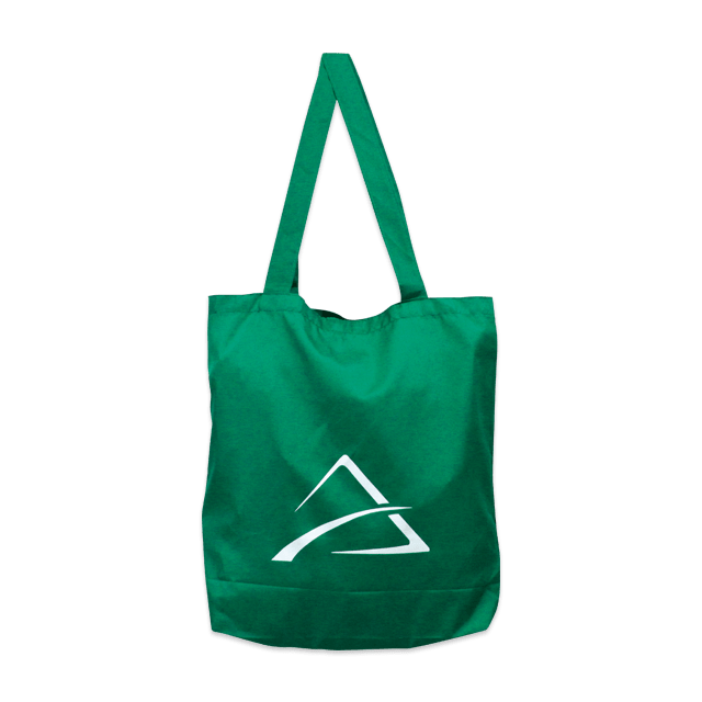Stofftasche Montana aus 100% recyceltem PET: Umweltfreundlich, grün eingefärbt mit Logo-Icon-Druck