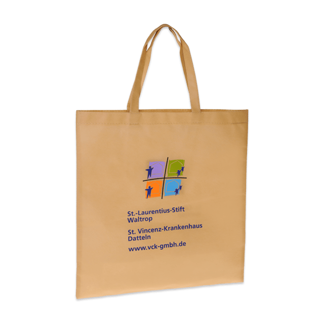 Stofftasche Montana für Krankenhäuser: Congac-farbenes PP Non-Woven, 6-farbiger Siebdruck