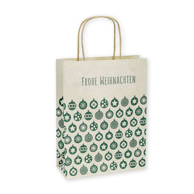Papiertasche Modell Torino aus <b>Graspapier</b> mit gedrehten Papierkordeln. Ab 500 Stück mit Ihrem Logo!