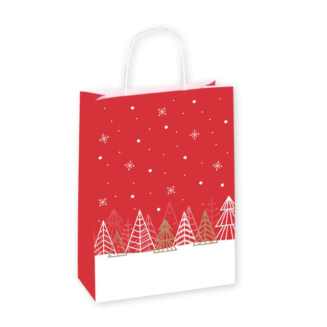 Papiertasche Modell Torino aus weißem Kraftpapier mit gedrehten Papierkordeln. Ab 500 Stück mit Ihrem Logo!