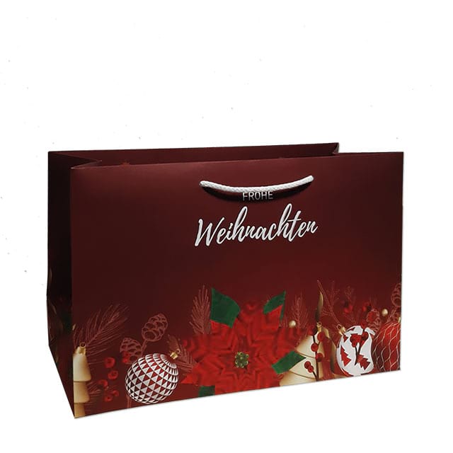 Exklusive Papiertasche Modell Elegance aus weißem Kraftpapier mit Baumwollkordeln in weiß. Ab 500 Stück mit Ihrem Logo!